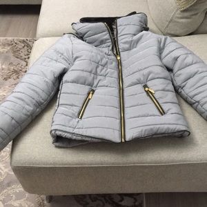 Light Grey Short Puffer Jacket